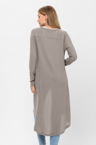 Button-Down Solid Color Knit Cardigan with Pockets
