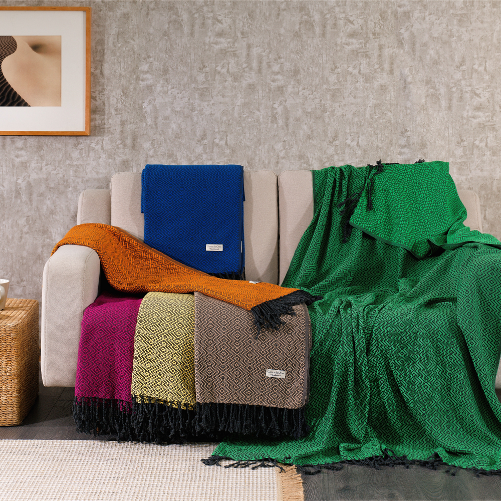 Rumeli Hand-Loomed Cotton Throw Blanket