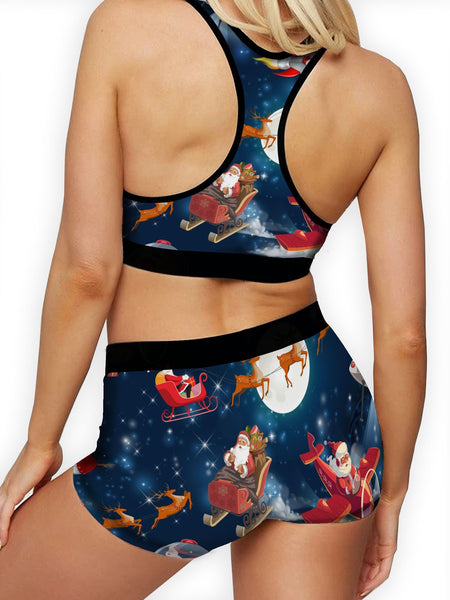 Christmas Santa In Space Boyshort
